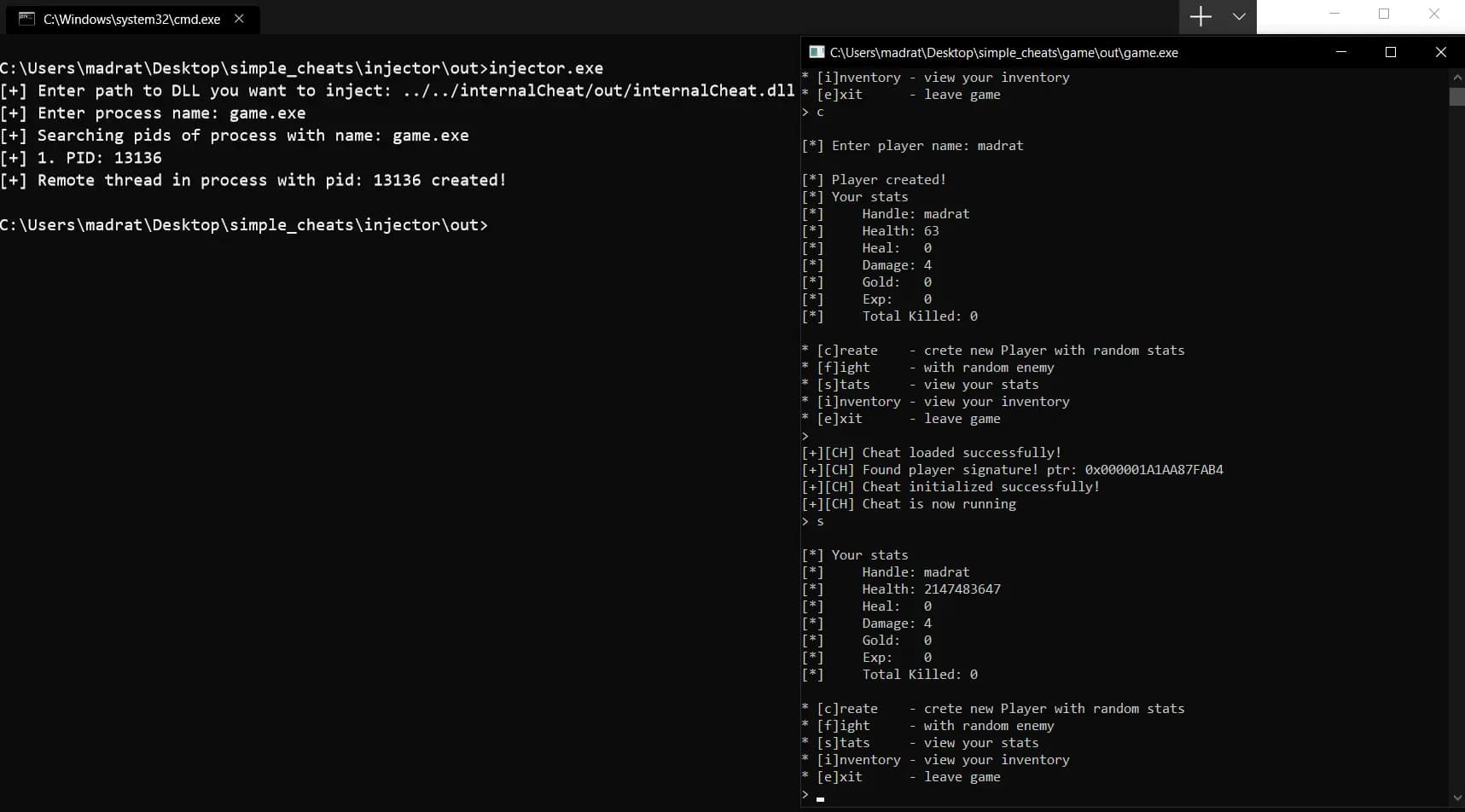 External and Internal Cheats