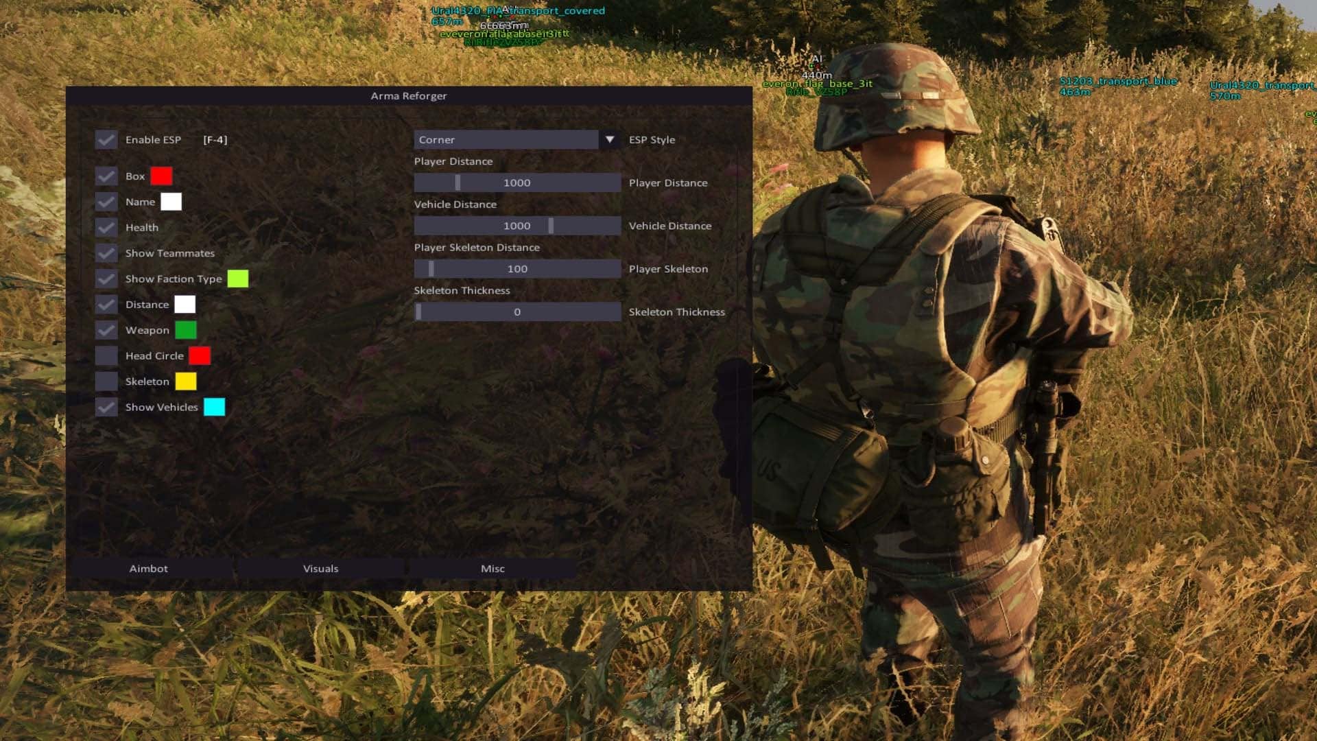 Arma Reforger ESP Hack Visual Overview