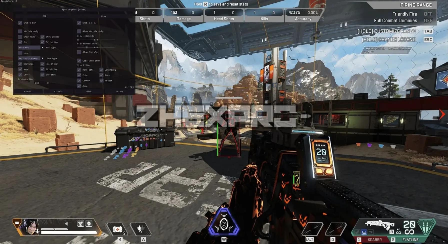 Apex Legends Cheats In Game Screenshot - Undetected Hacks and Aimbot